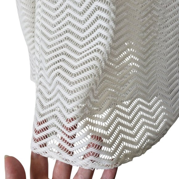 Laundry by Shelli Segal White Sheer Mesh Long Sleeve Swim Cover Up Top Shirt 10 - Picture 5 of 9